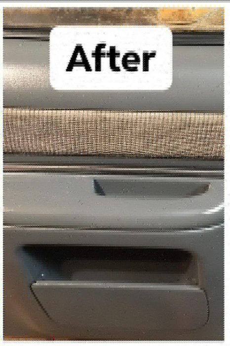 Restored door panel after