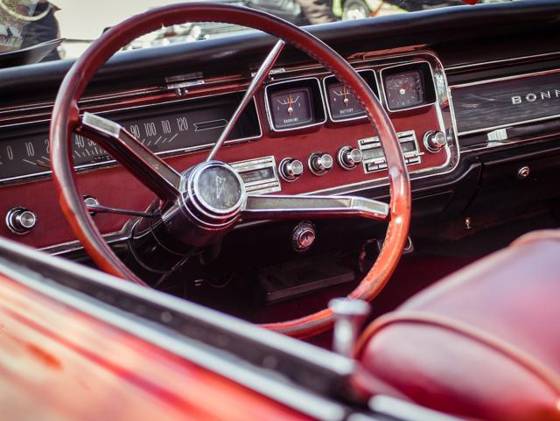 Classic car red interior
